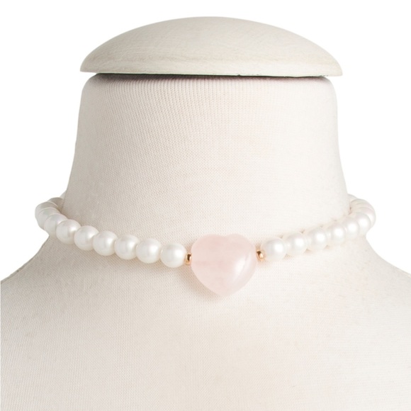 Rose Quartz Heart Pendant Necklace Made in Thailand - Picture 4 of 5